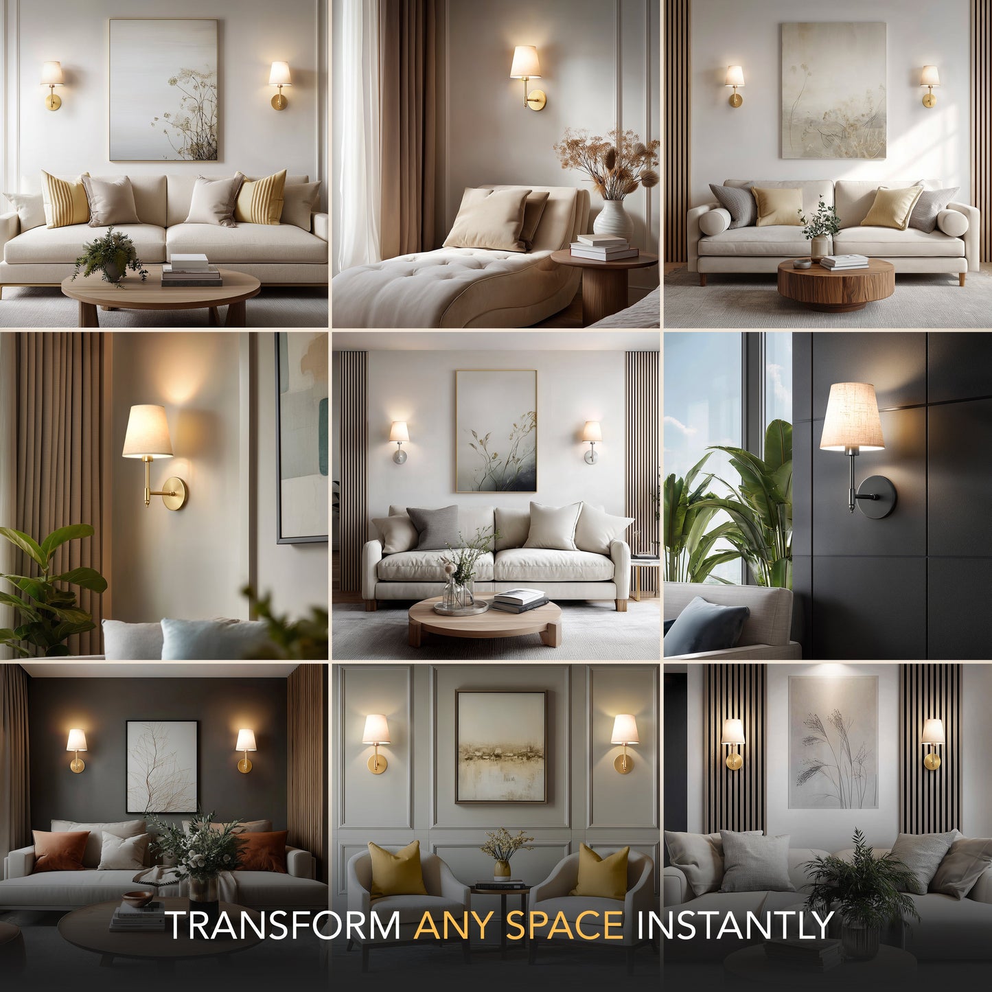 MODERNE DRAHTLOSE WANDLEUCHTEN (SET AUS 2)