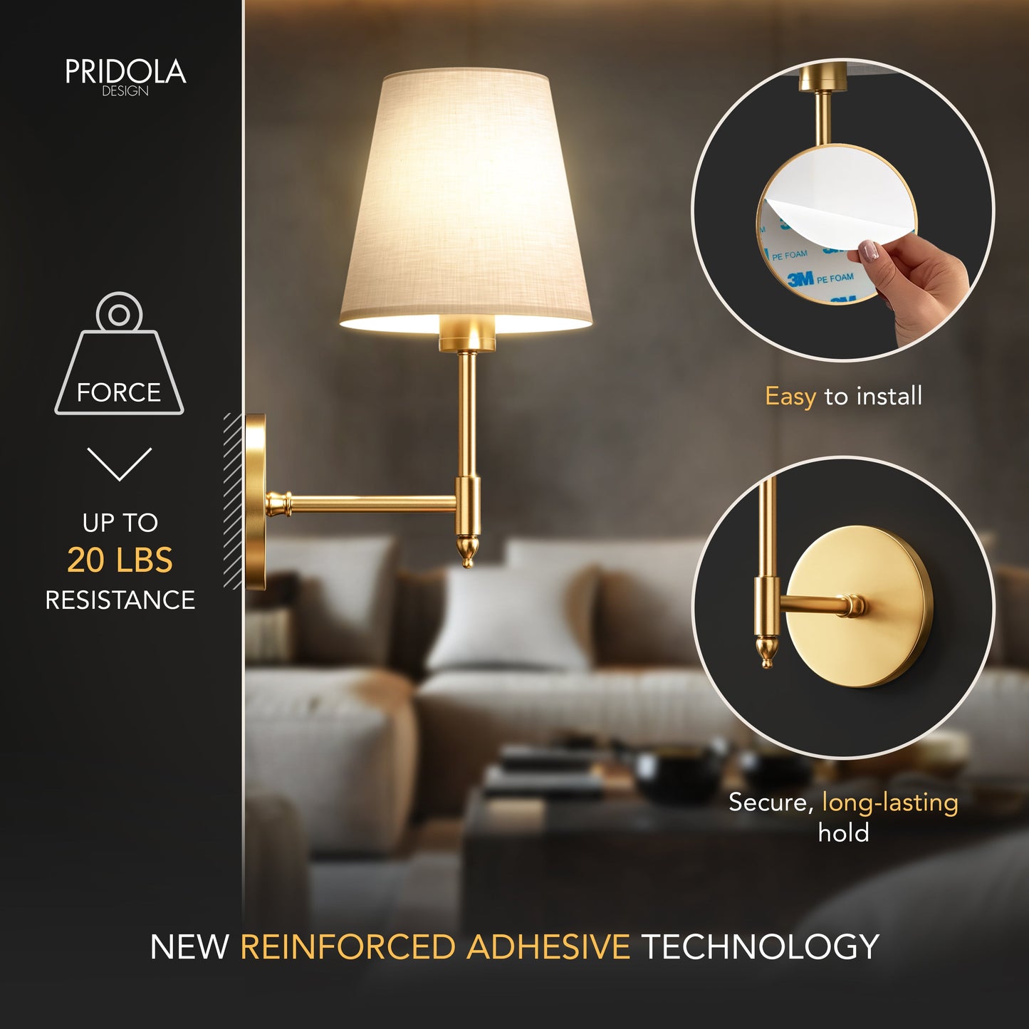 MODERNE DRAHTLOSE WANDLEUCHTEN (SET AUS 2)