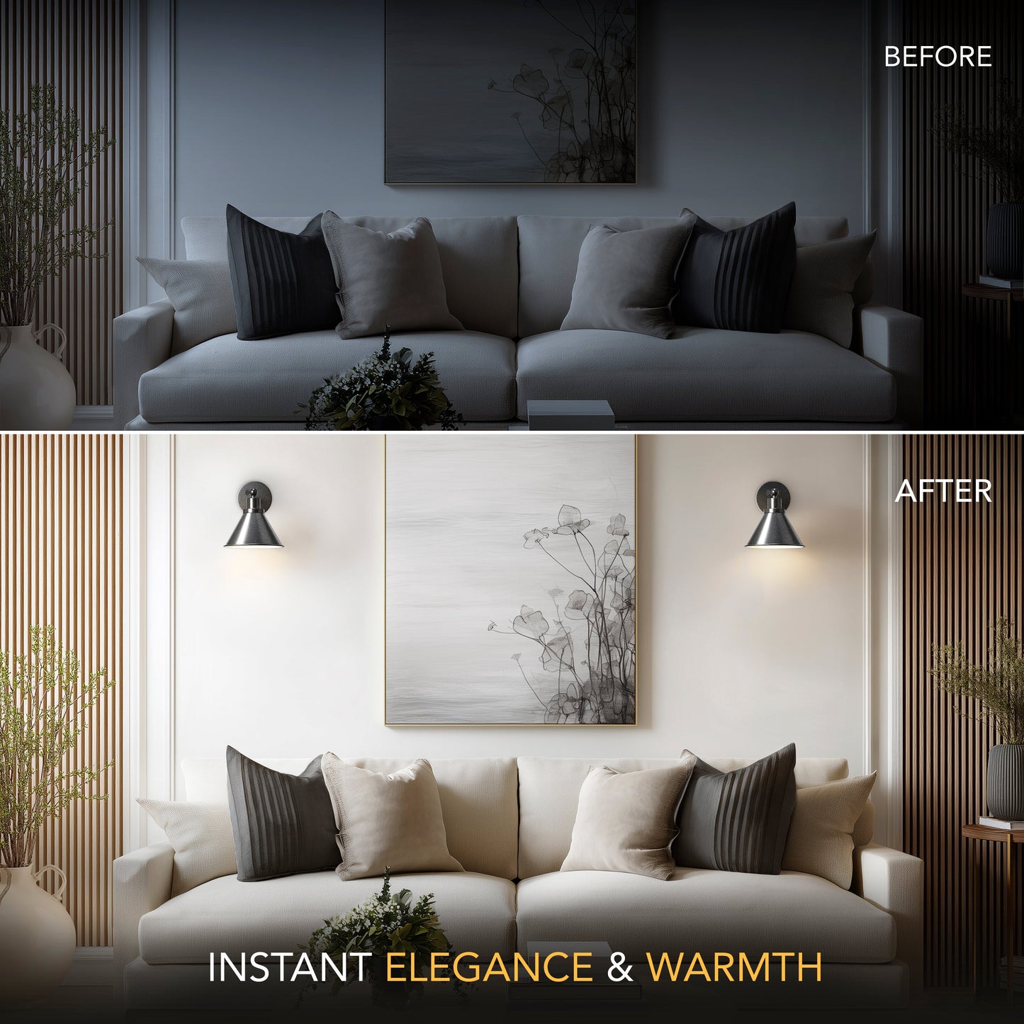 INDUSTRIELLE DRAHTLOSE WANDLAMPEN (SET AUS 2)