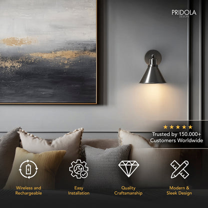 INDUSTRIELLE DRAHTLOSE WANDLAMPEN (SET AUS 2)