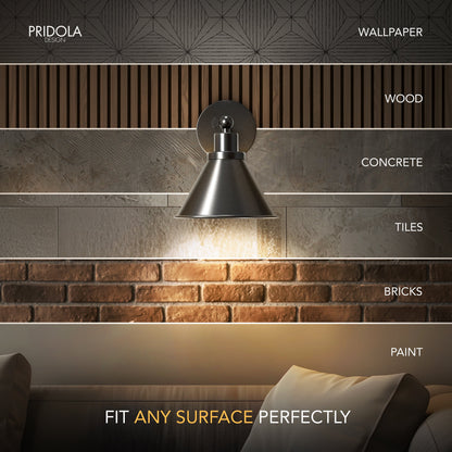 INDUSTRIELLE DRAHTLOSE WANDLAMPEN (SET AUS 2)