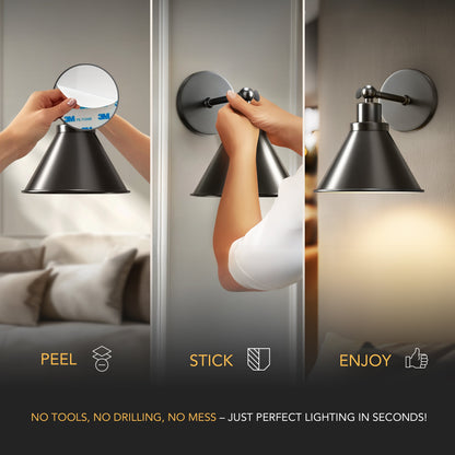 INDUSTRIELLE DRAHTLOSE WANDLAMPEN (SET AUS 2)