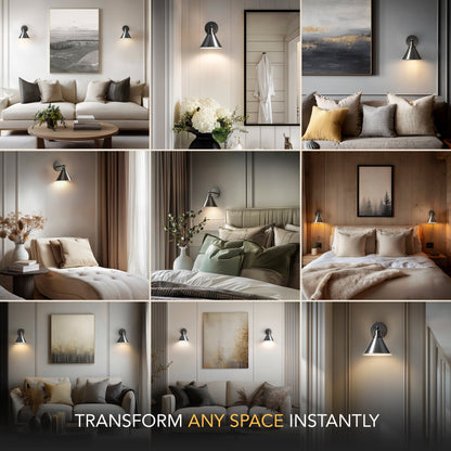 INDUSTRIELLE DRAHTLOSE WANDLAMPEN (SET AUS 2)