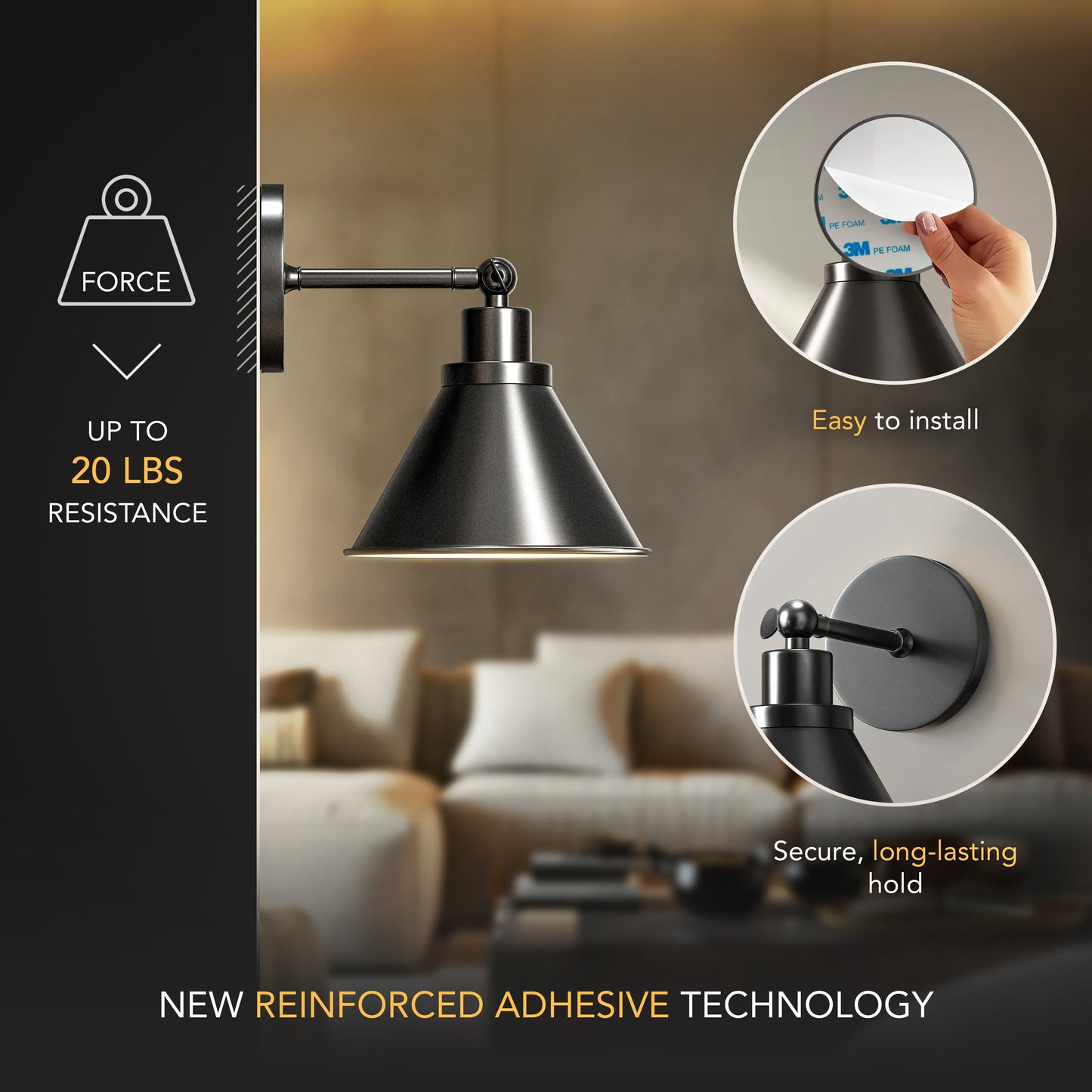 INDUSTRIELLE DRAHTLOSE WANDLAMPEN (SET AUS 2)