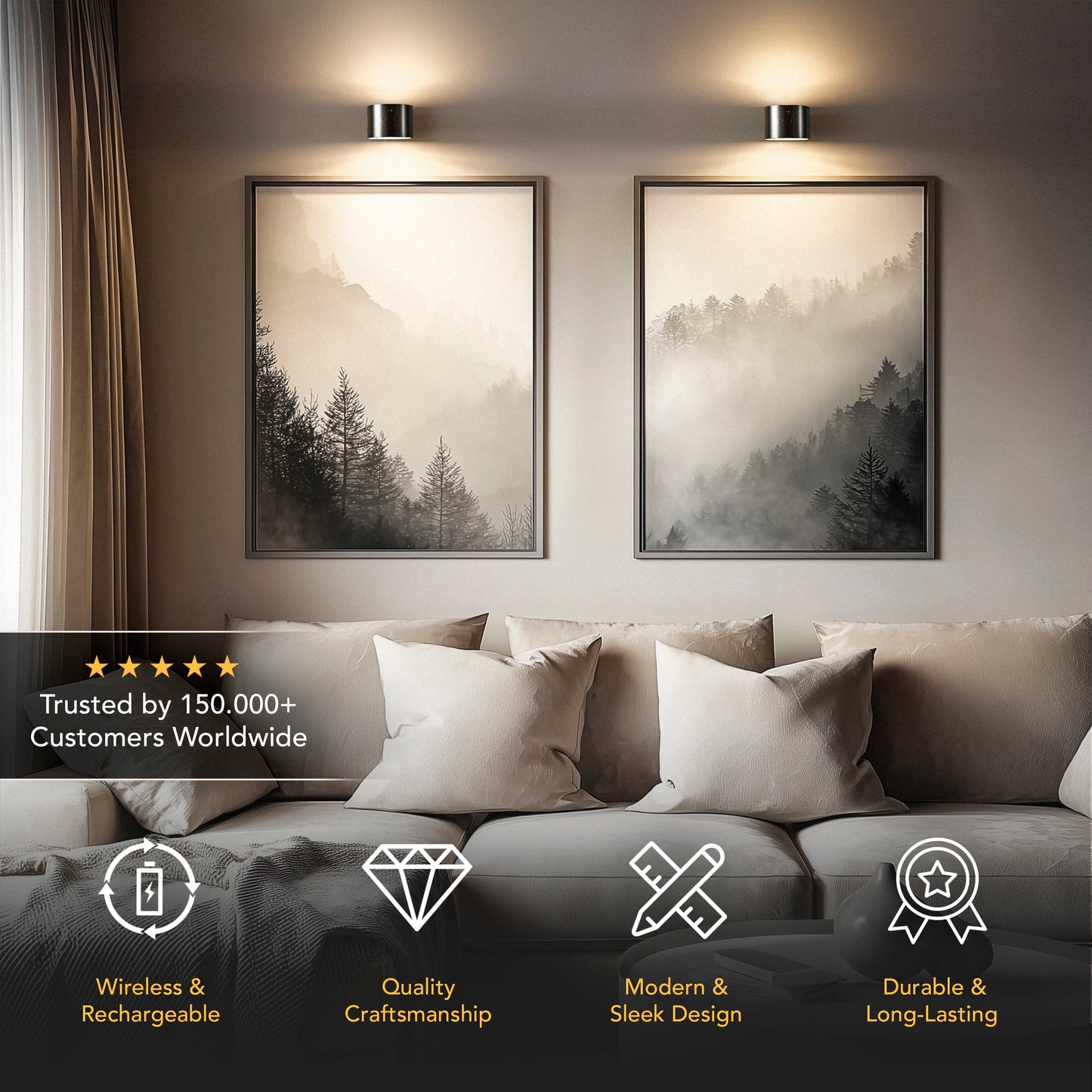 DRAHTLOSE LED-WANDLEUCHTEN