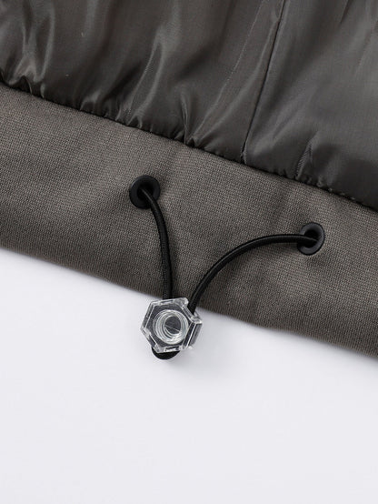 2-in-1 Kontrast Kapuzen Steppjacke