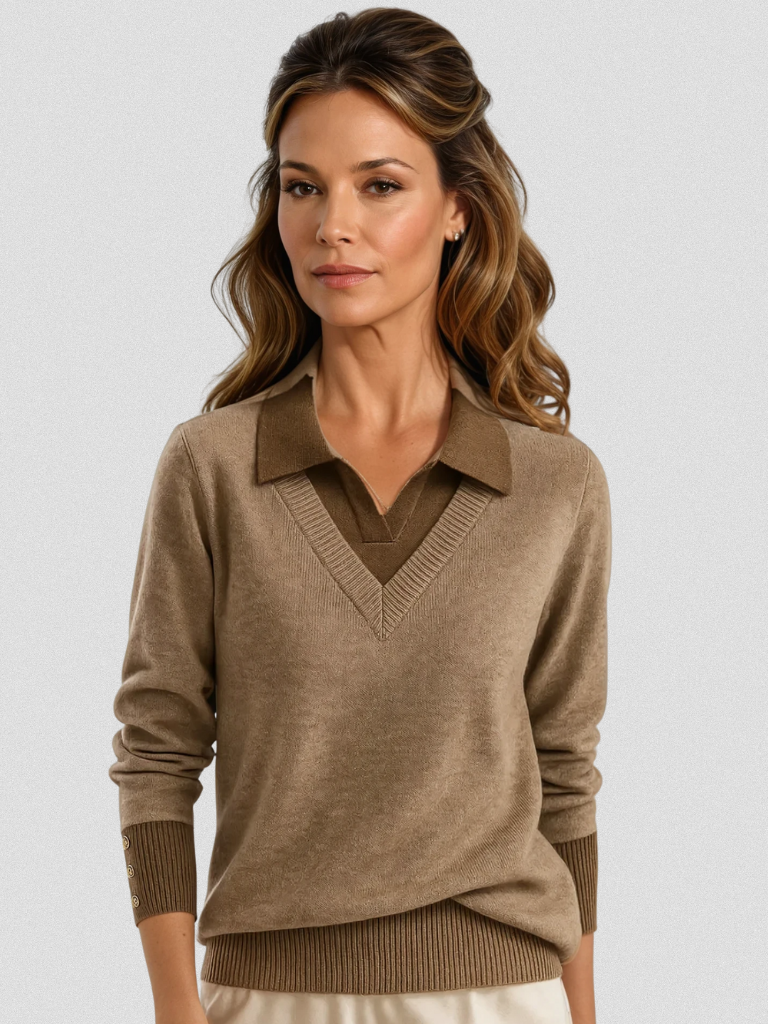 ALICIA LAYERED KNIT SWEATER