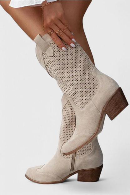 Anna Moderne Cowboy-Stiefel mit seitlichem Reißverschluss