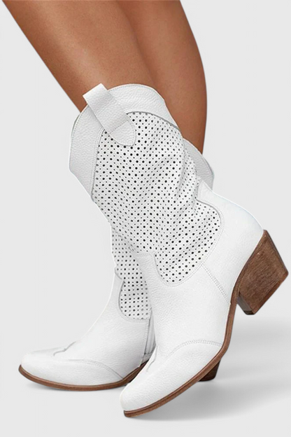 Anna Moderne Cowboy-Stiefel mit seitlichem Reißverschluss