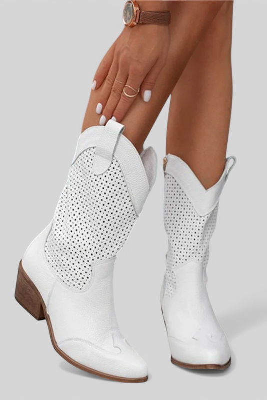 Anna Moderne Cowboy-Stiefel mit seitlichem Reißverschluss