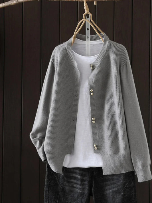 Elara™ - Perlenknopf Cardigan