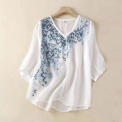 THELFRIDA I ELEGANTE LEINENBLUSE