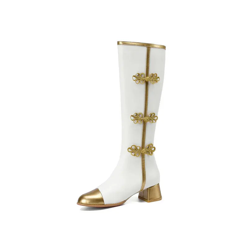 Goldene Crest Stiefel