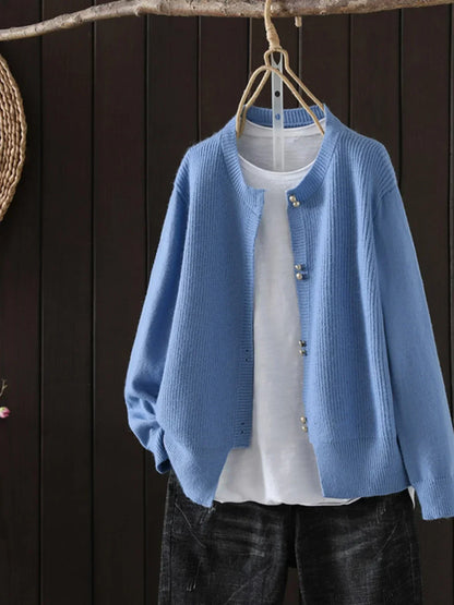 Elara™ - Perlenknopf Cardigan