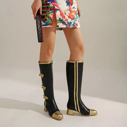 Goldene Crest Stiefel