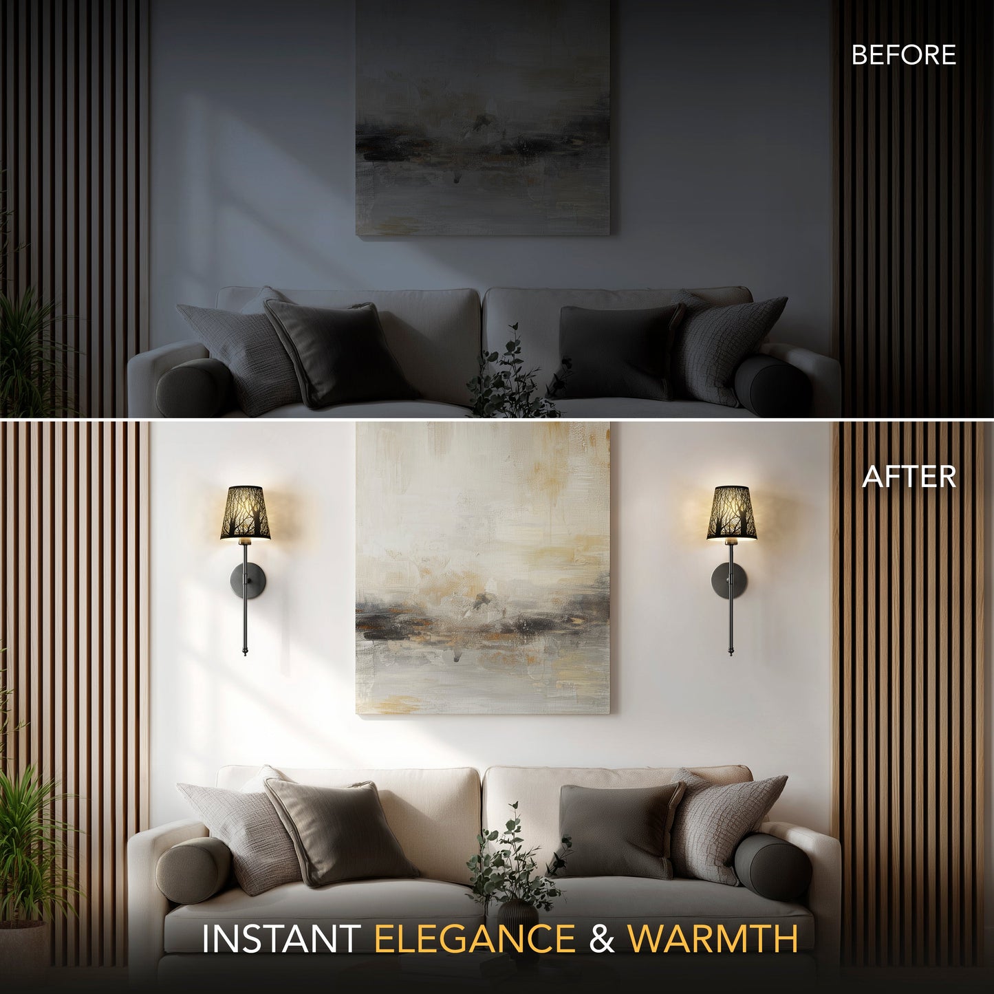 DRAHTLOSE METALLWANDLEUCHTEN (SET AUS 2)