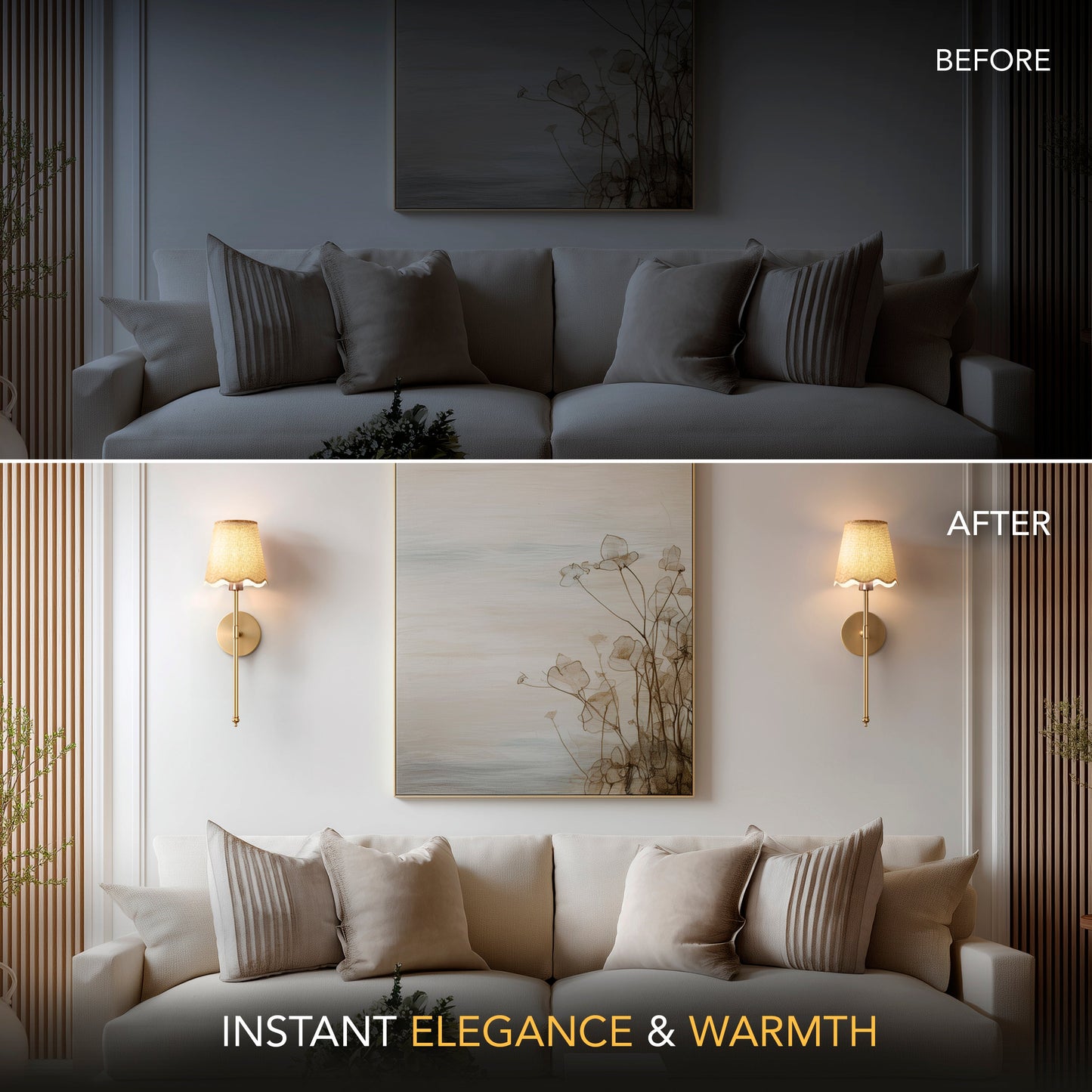 DRAHTLOSE BOHO WANDLEUCHTEN (SET AUS 2)