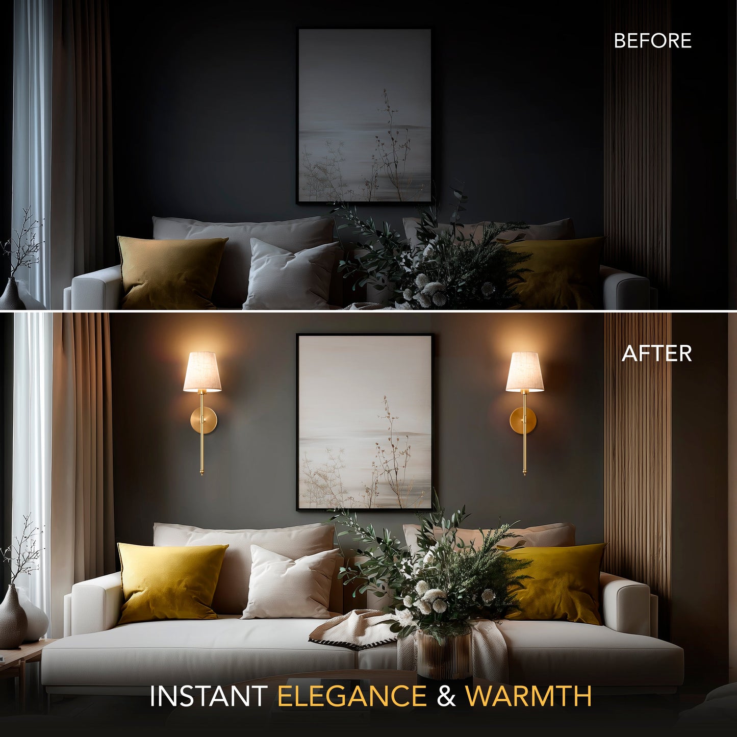 DRAHTLOSE HELLE WANDLEUCHTEN (SET AUS 2)