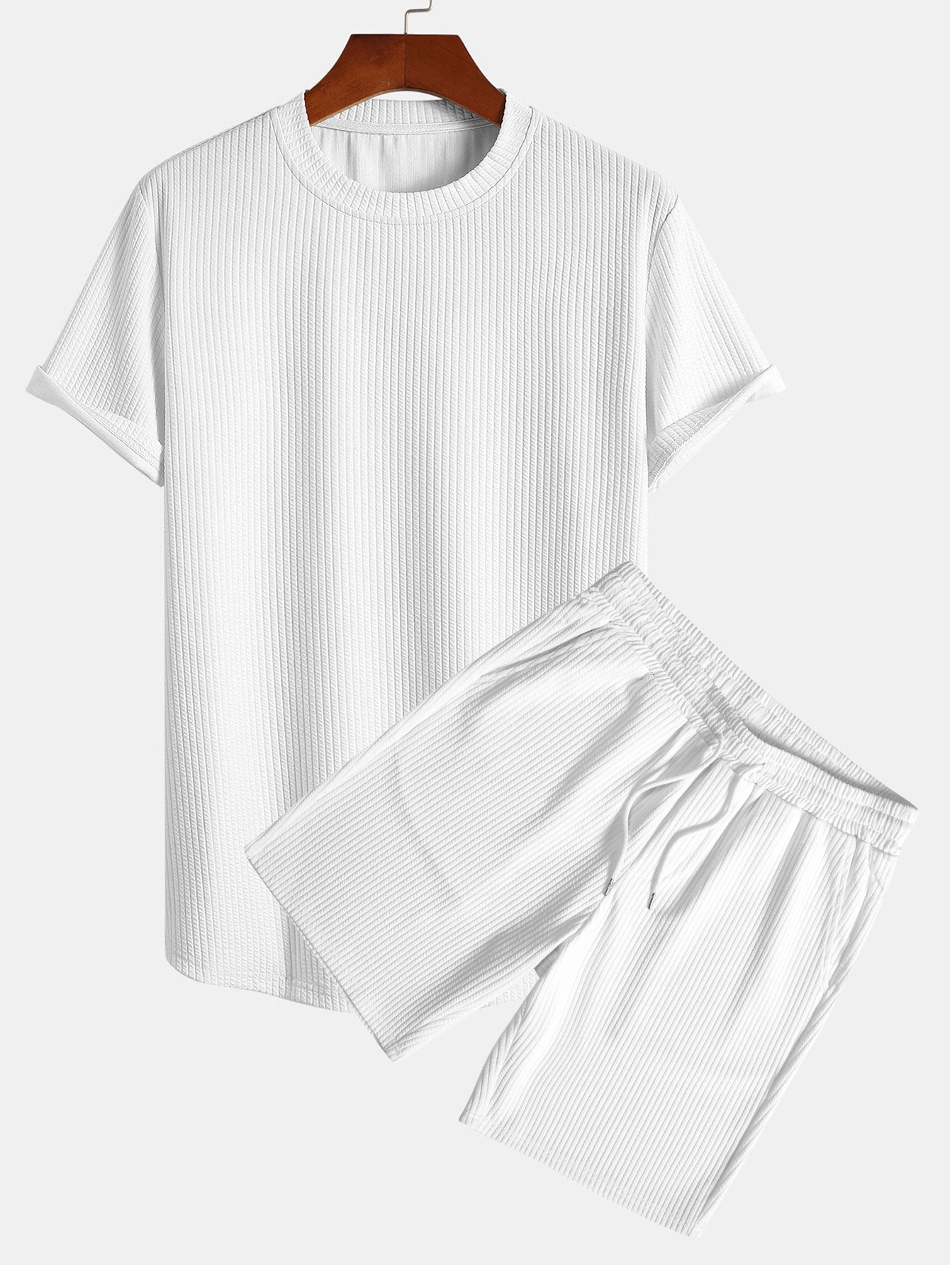 Muscle Fit Ripped Hem T-Shirt and Shorts Set
