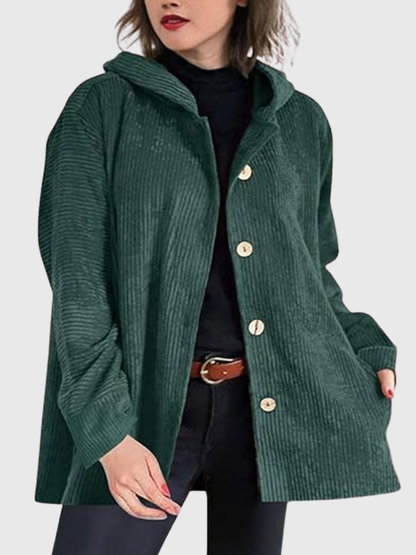 CLAUDINE CORDUROY HOODED JACKET