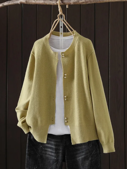 Elara™ - Perlenknopf Cardigan