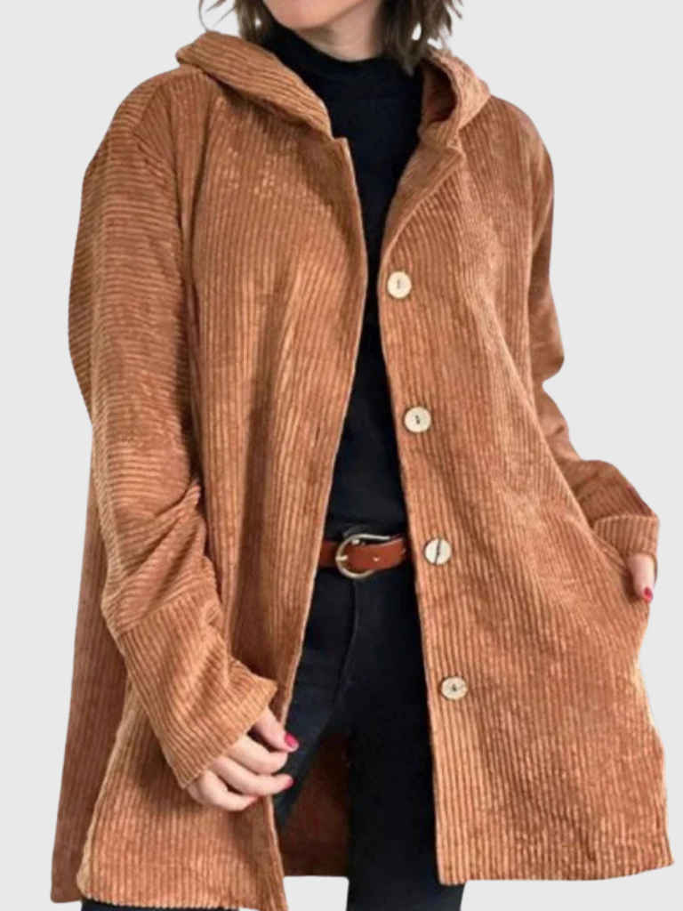 CLAUDINE CORDUROY HOODED JACKET