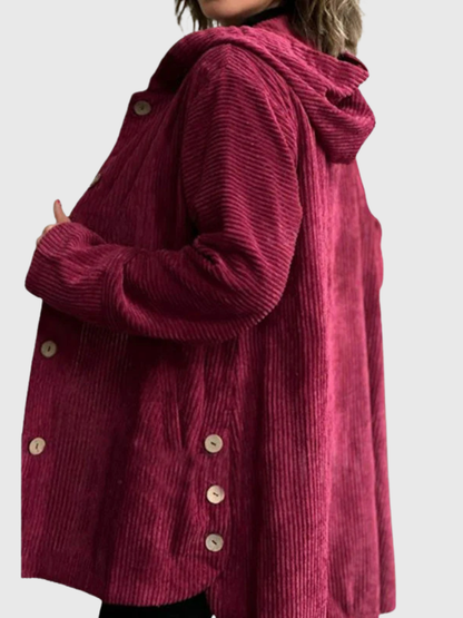 CLAUDINE CORDUROY HOODED JACKET