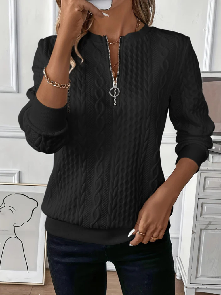 THALIENNE KABELSTRICK ZIP-PULLOVER