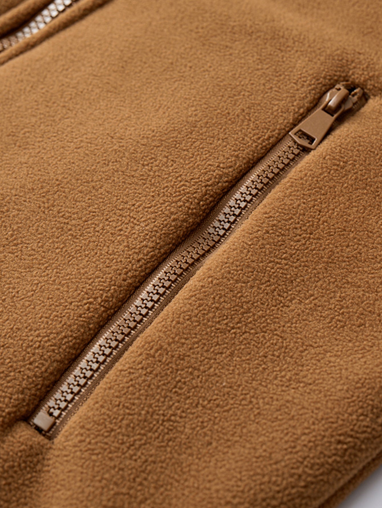 Teddygefütterte Polar-Fleece-Reißverschluss-Jacke mit Stehkragen