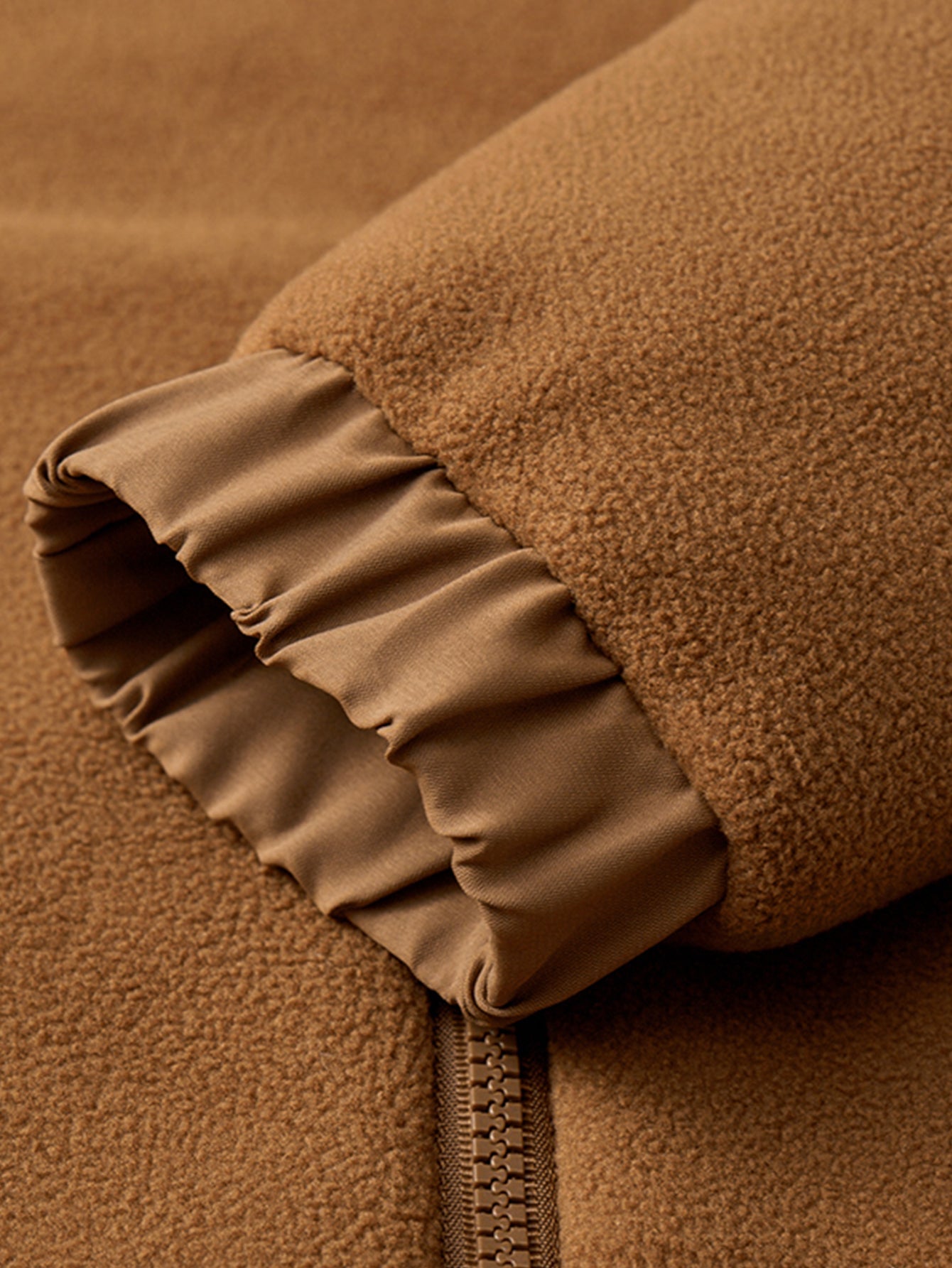 Teddygefütterte Polar-Fleece-Reißverschluss-Jacke mit Stehkragen