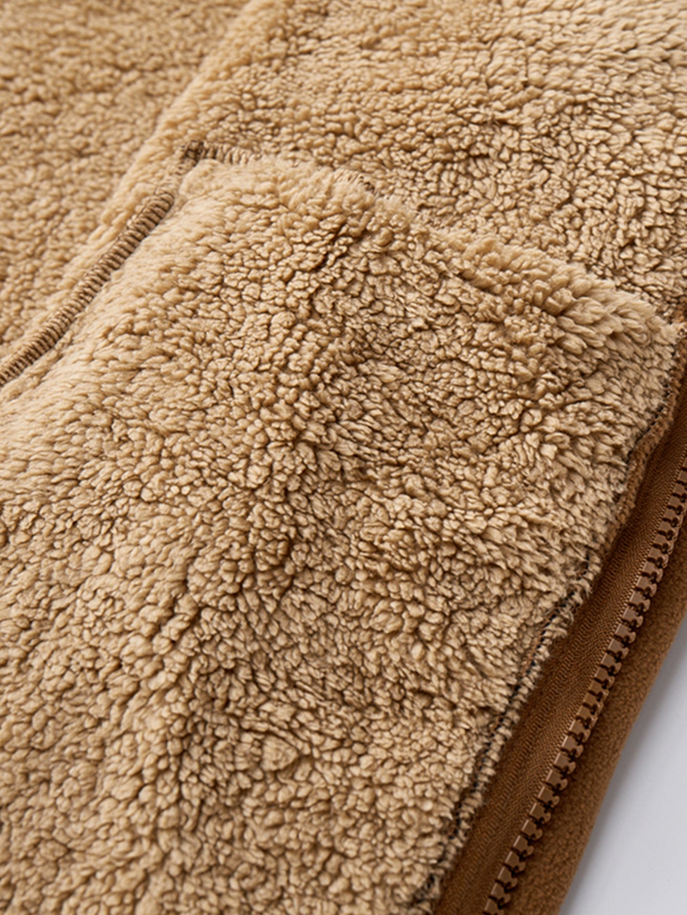 Teddygefütterte Polar-Fleece-Reißverschluss-Jacke mit Stehkragen