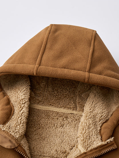 Teddy gefütterte Fleecejacke mit Kapuze