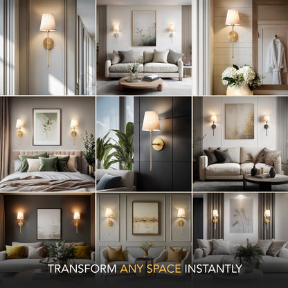 DRAHTLOSE HELLE WANDLEUCHTEN (SET AUS 2)