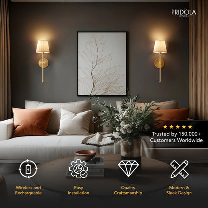 DRAHTLOSE FALTENWANDLEUCHTEN (SET AUS 2)