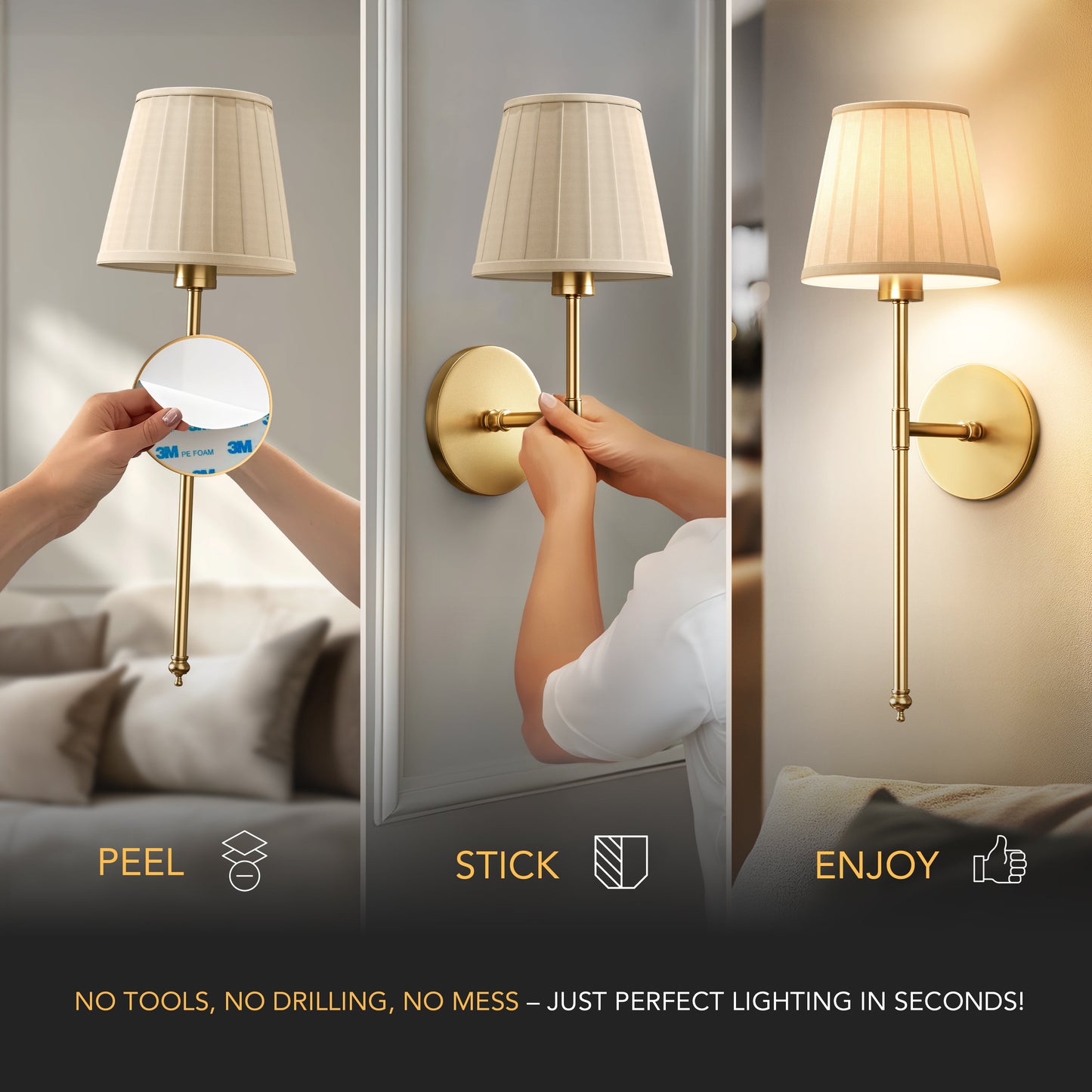 DRAHTLOSE FALTENWANDLEUCHTEN (SET AUS 2)