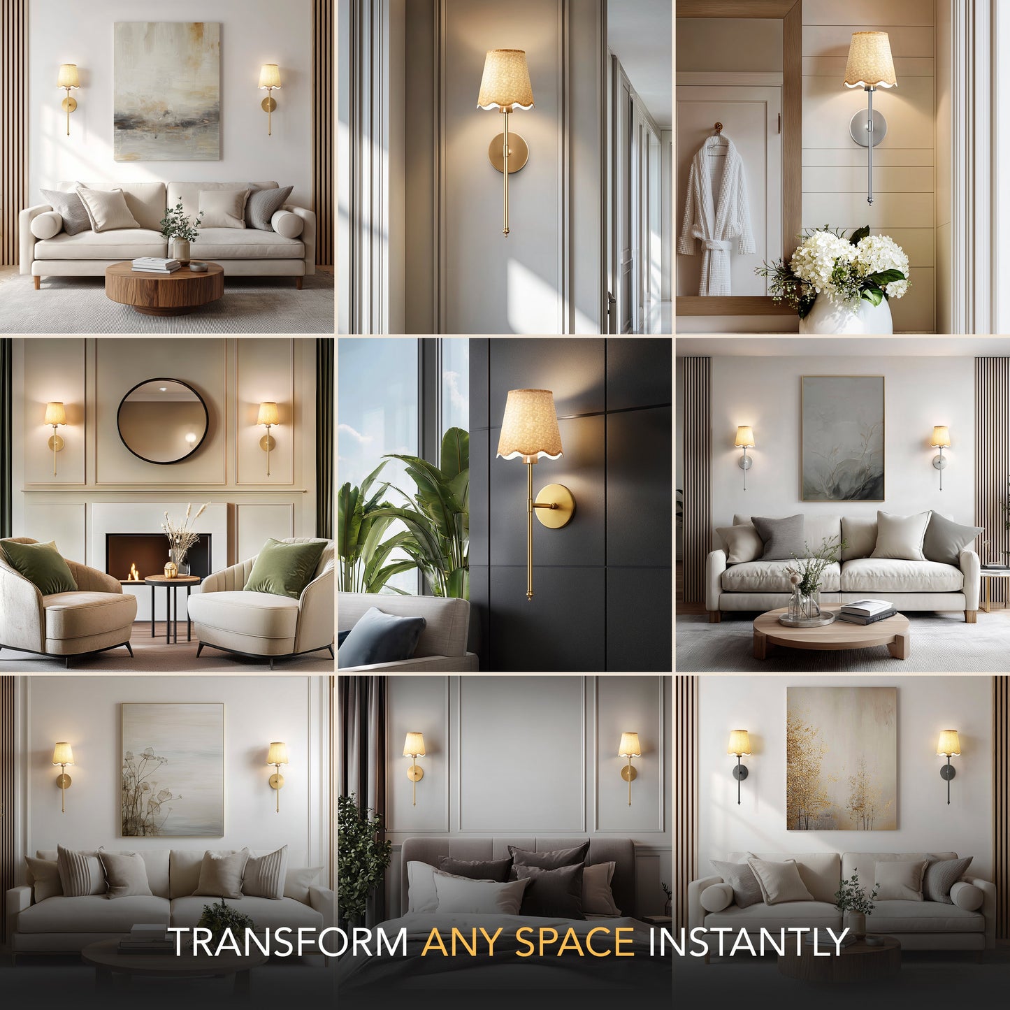 DRAHTLOSE BOHO WANDLEUCHTEN (SET AUS 2)