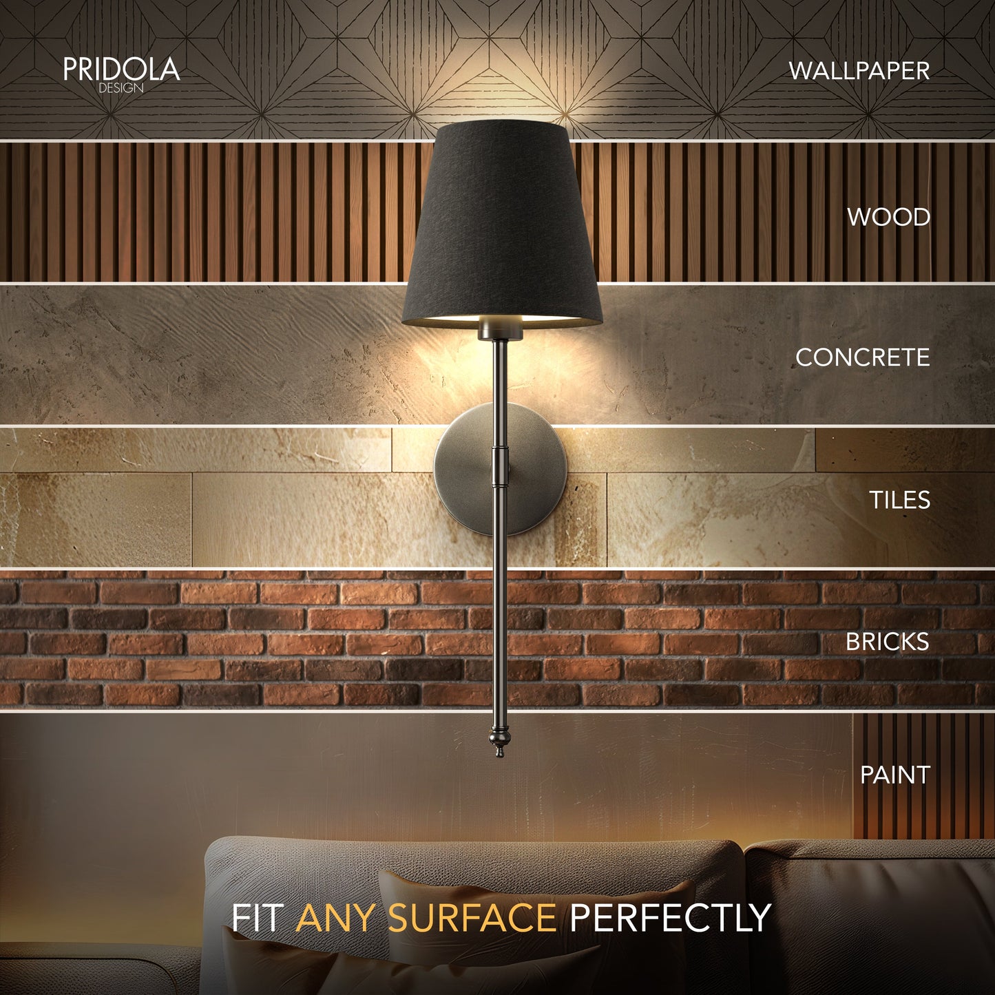 DRAHTLOSE DUNKLE WANDLEUCHTEN (SET AUS 2)