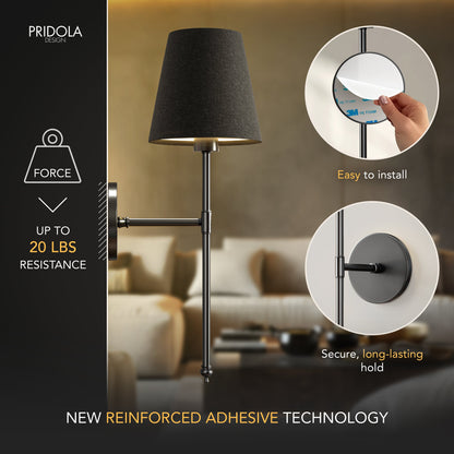 DRAHTLOSE DUNKLE WANDLEUCHTEN (SET AUS 2)