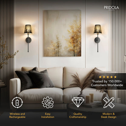 DRAHTLOSE METALLWANDLEUCHTEN (SET AUS 2)