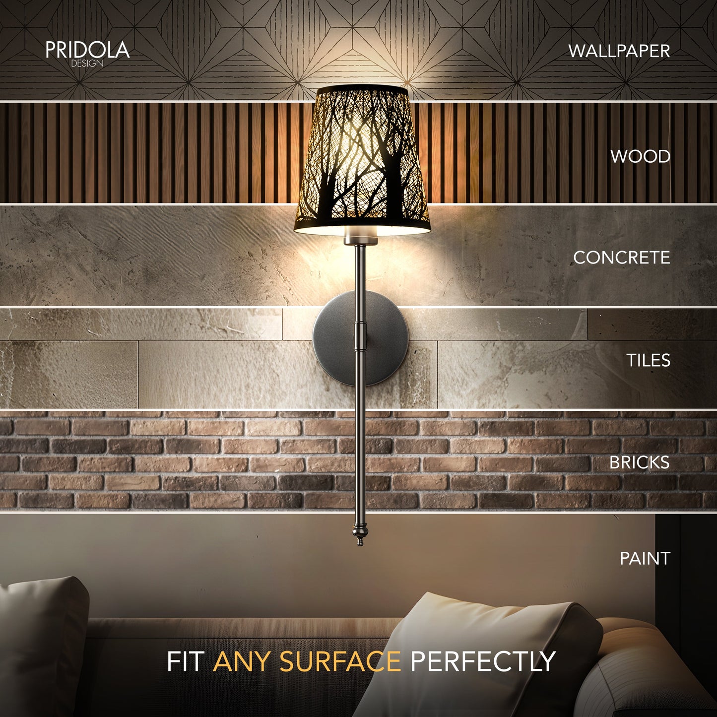 DRAHTLOSE METALLWANDLEUCHTEN (SET AUS 2)