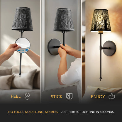 DRAHTLOSE METALLWANDLEUCHTEN (SET AUS 2)