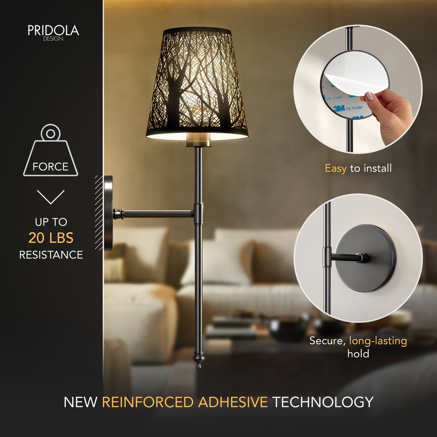 DRAHTLOSE METALLWANDLEUCHTEN (SET AUS 2)