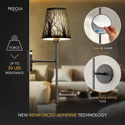 DRAHTLOSE METALLWANDLEUCHTEN (SET AUS 2)