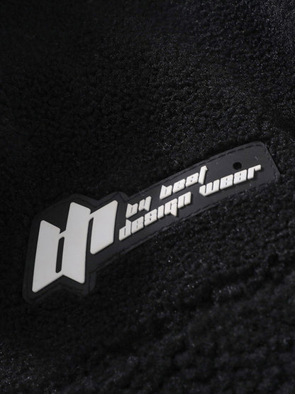 Teddy-Fleece-Karo-Stehkragenjacke