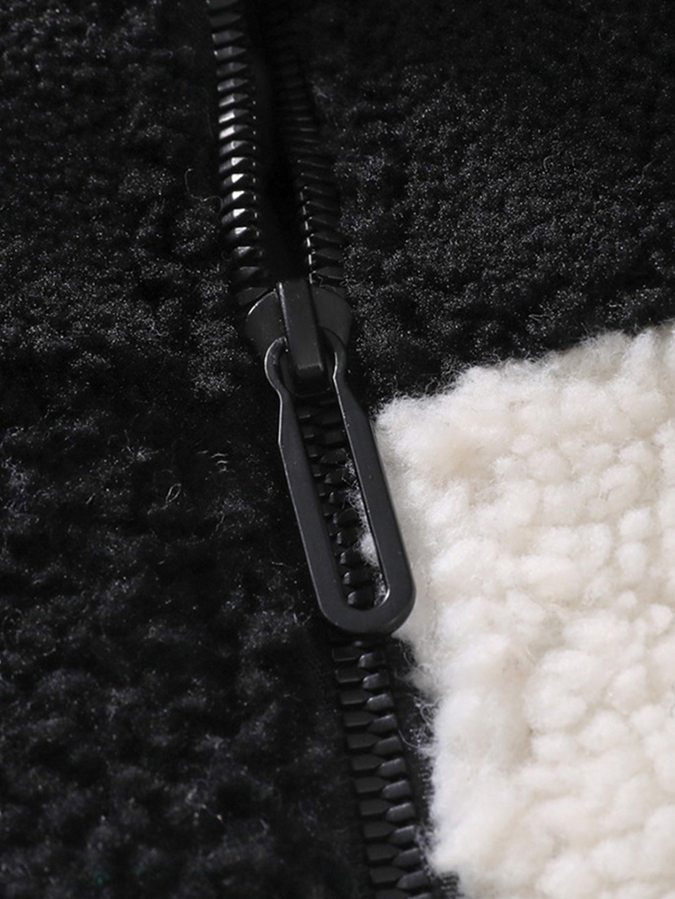 Teddy-Fleece-Karo-Stehkragenjacke