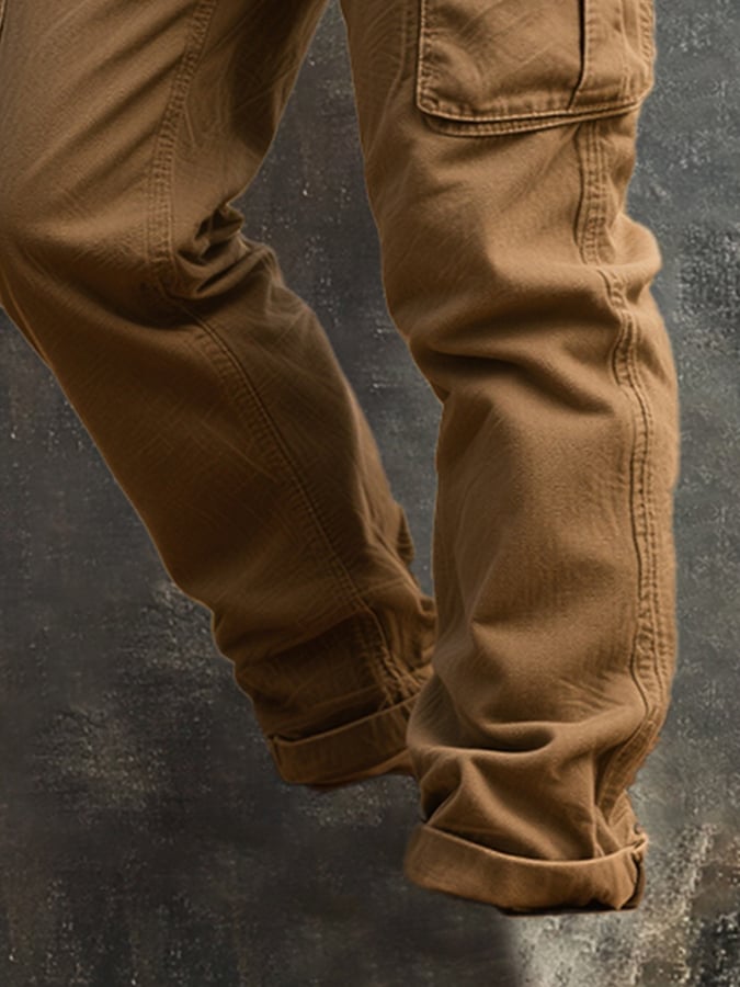 Herren Retro Multi-Pocket Casual Arbeitshose