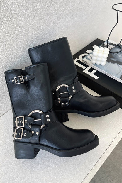 Damen Schwarze Kurze Stiefel