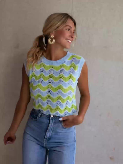 ADELBURG I ÄRMELLOSES ZOPFSTRICK-TOP