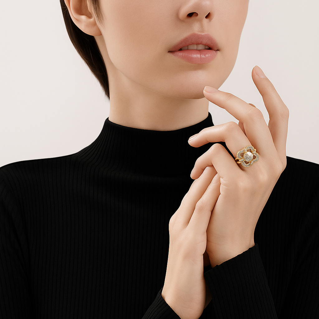 Vintage Goldring mit Zirkonia