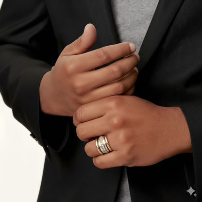 Vintage Dicker Gold- und Silberring